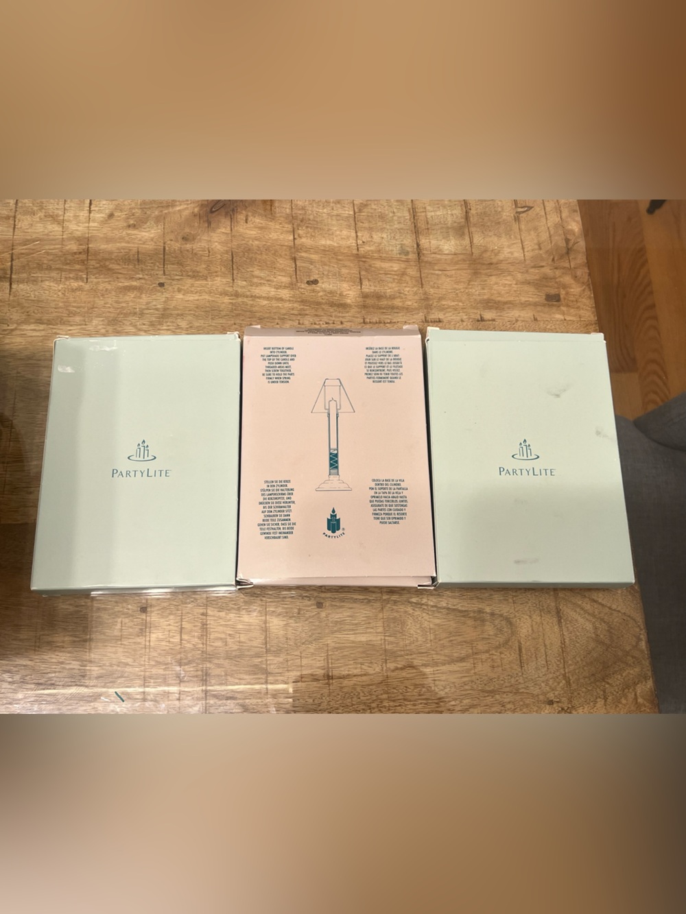 3 boxes PartyLite Mint & Blush Gift spiced vanilla Candle Holder Set 18 candles